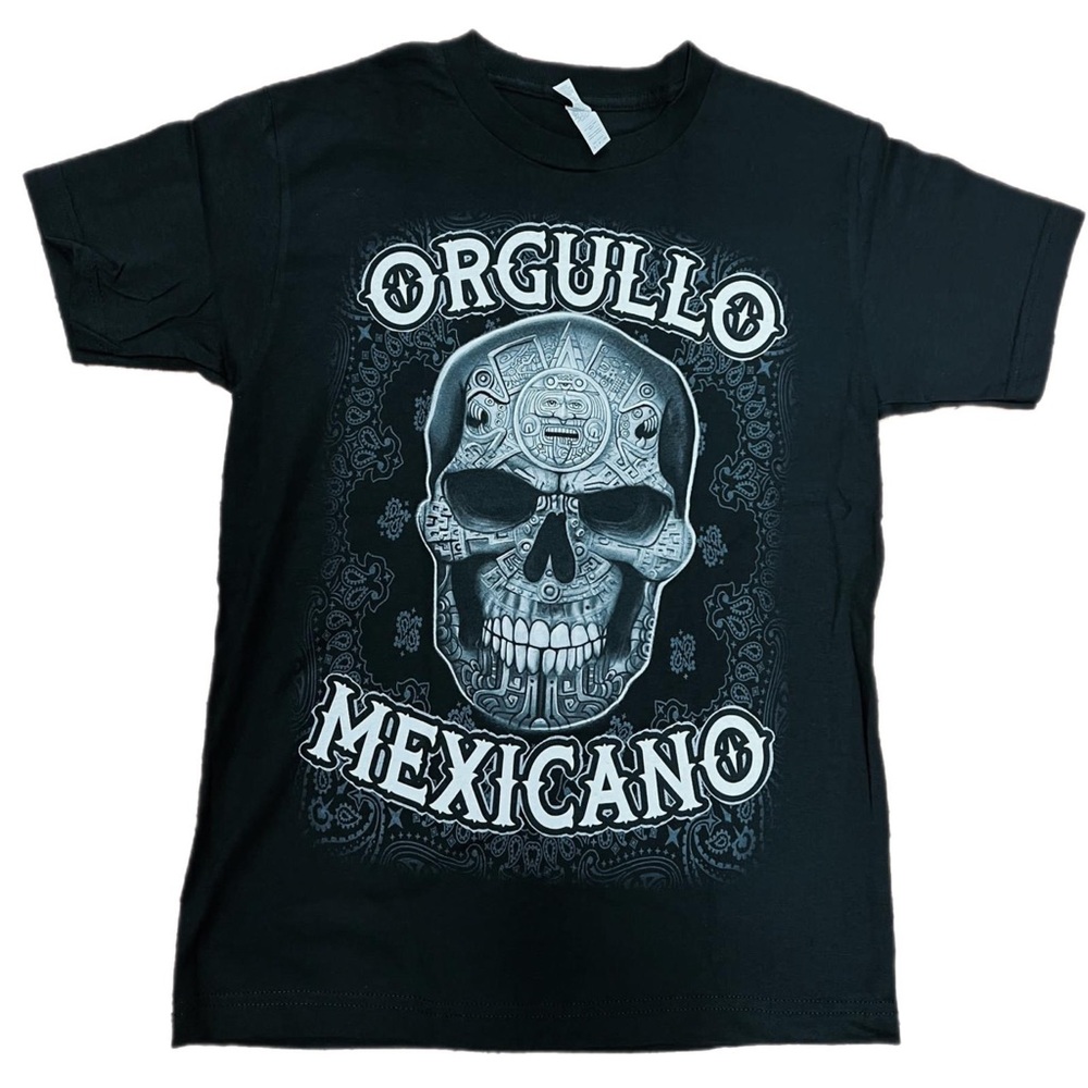 Orgullo Mexicano Skull T Shirt